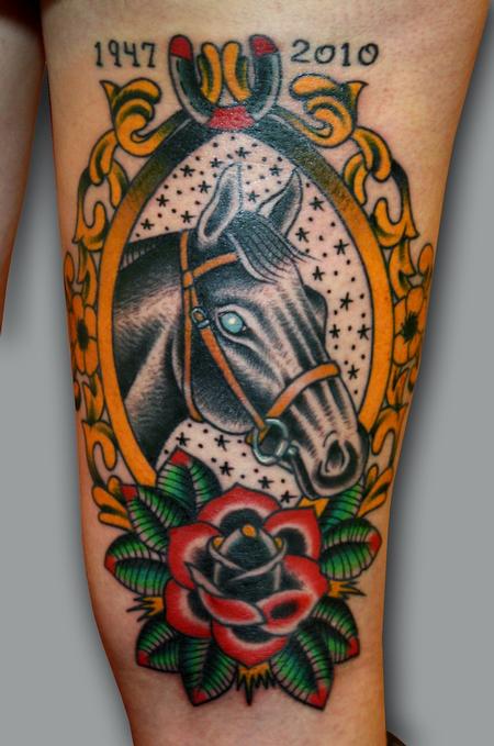 Myke Chambers - horse tattoo